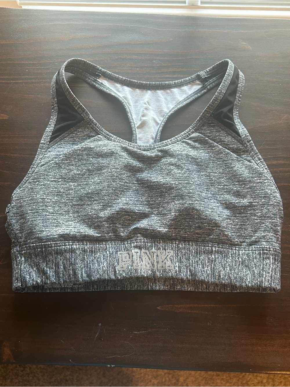 Victoria’s Secret PINK Ultimate Gray Heather Racerback Sports Bra Size S